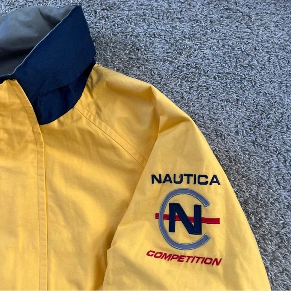 🔴Nautica Reversible Jacket Size Medium Gray And Yellow Wu-Tang